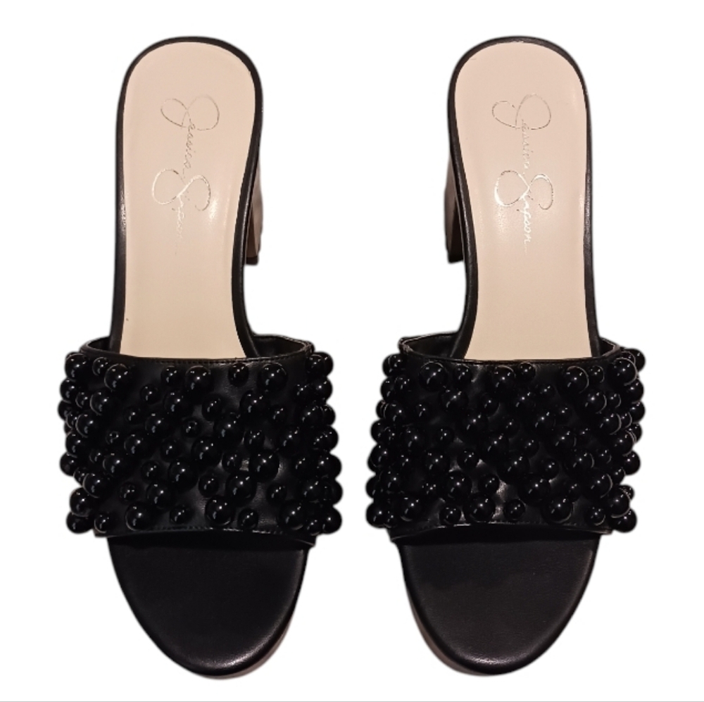 Jessica Simpson Telina2 Pearl Platform Block Heel Slide Sandals - Picture 4 of 9